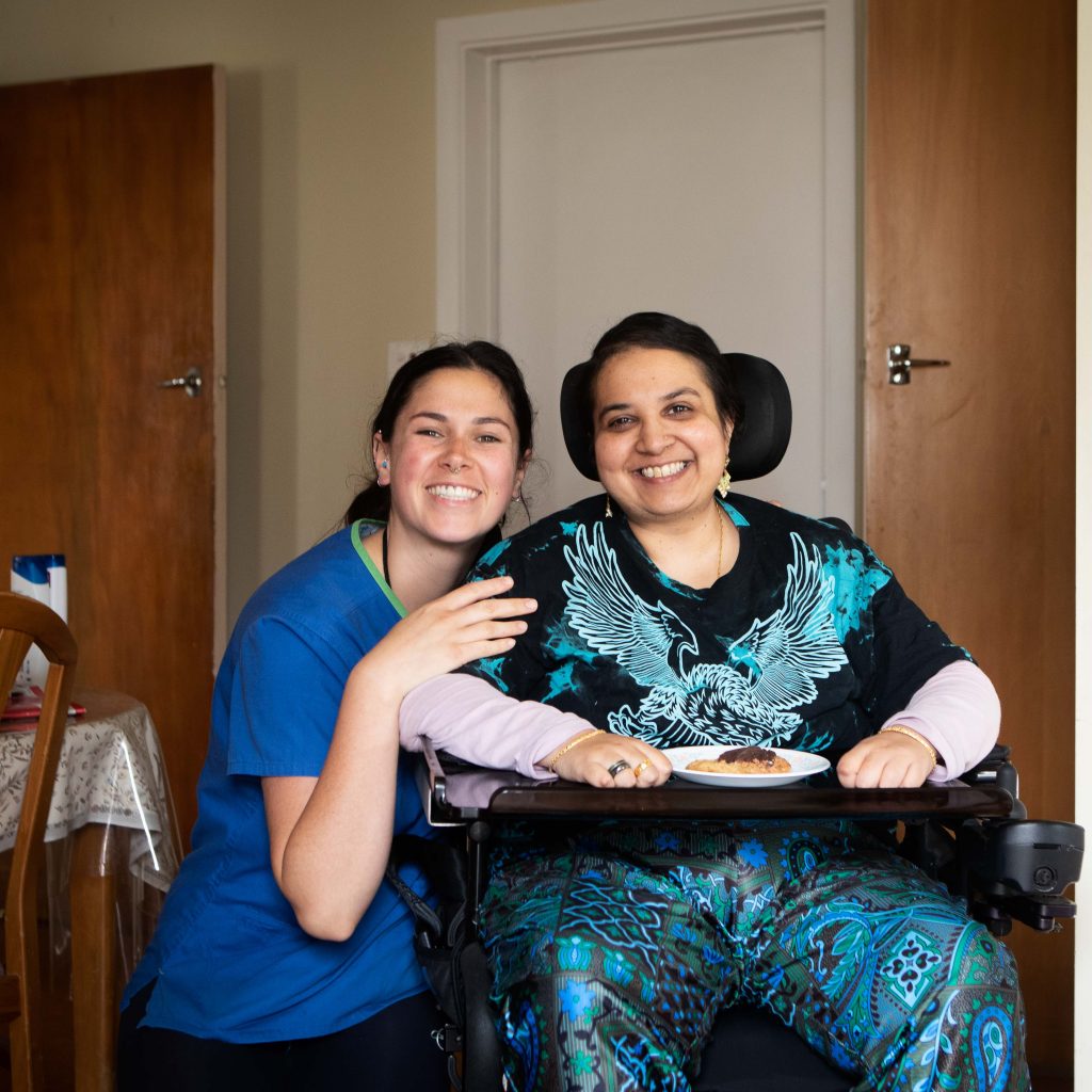 Woman in wheelchair being cared for at home by Phoenix Nurse Christchurch NZ